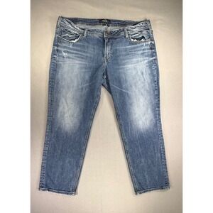 Silver Jeans Co Sam Mid Rise Boyfriend Jeans Medium Wash Blue 40 x 25